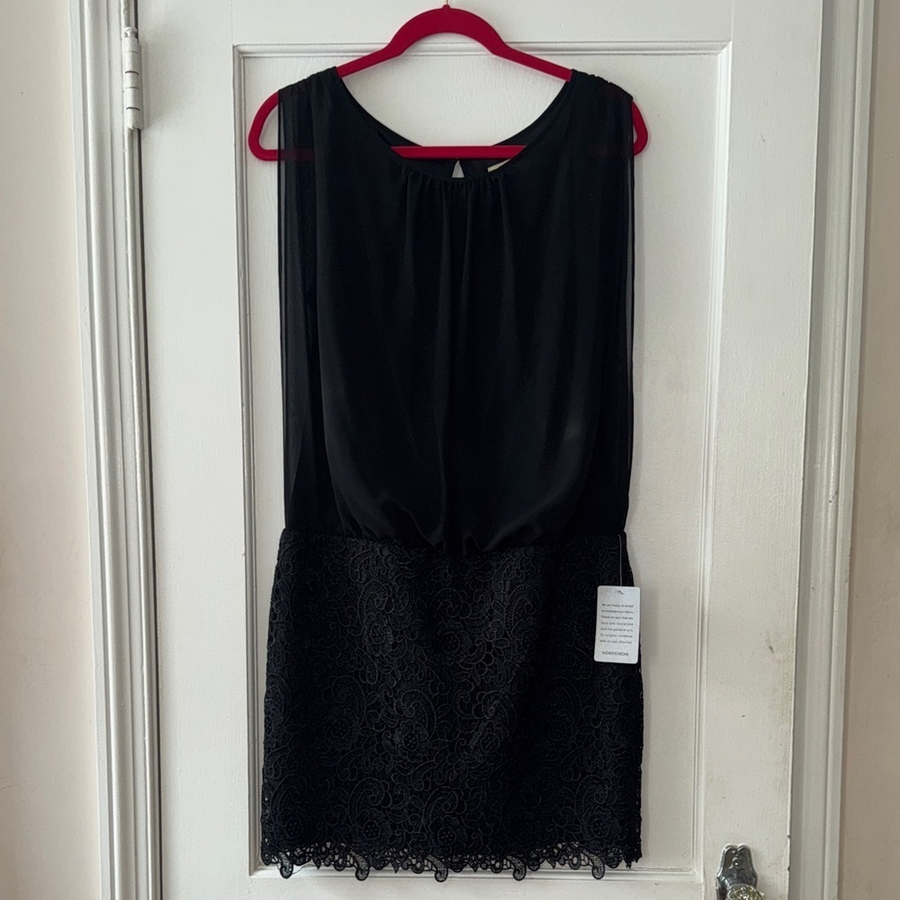 Aidan Mattox Black Lace Dress Size 4 NWT Formal Wedding Cocktail Classic